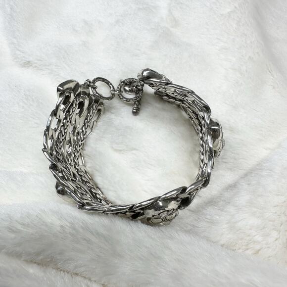 Brighton Silver Tone 5 Strand Toggle Bracelet 86g Thick - Picture 5 of 6